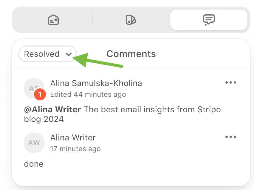 How to read resolved comments How to read resolved comments