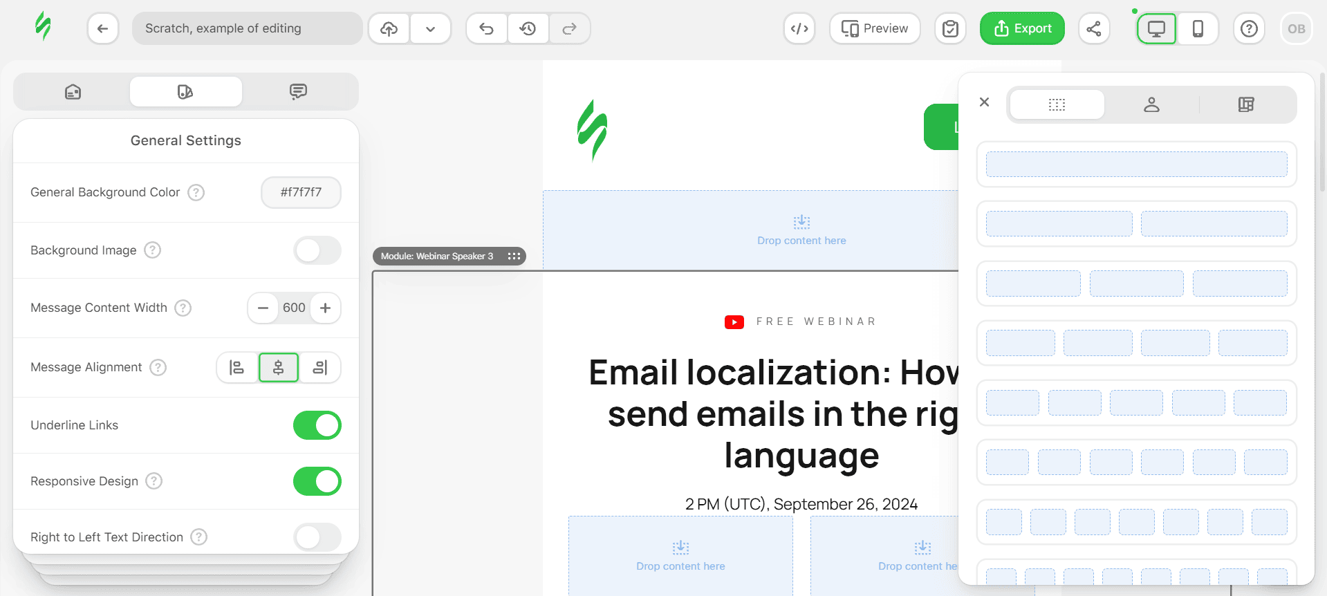 Example of creating email from scratch