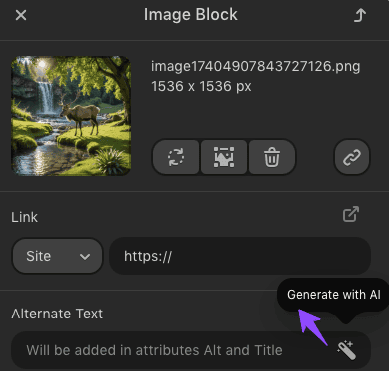 Magic wand to generate alt text for imagery