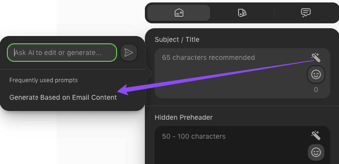Generating subject lines and preheaders with GenAI based on email content