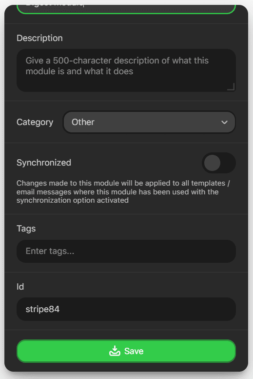 Saving the digest as a module