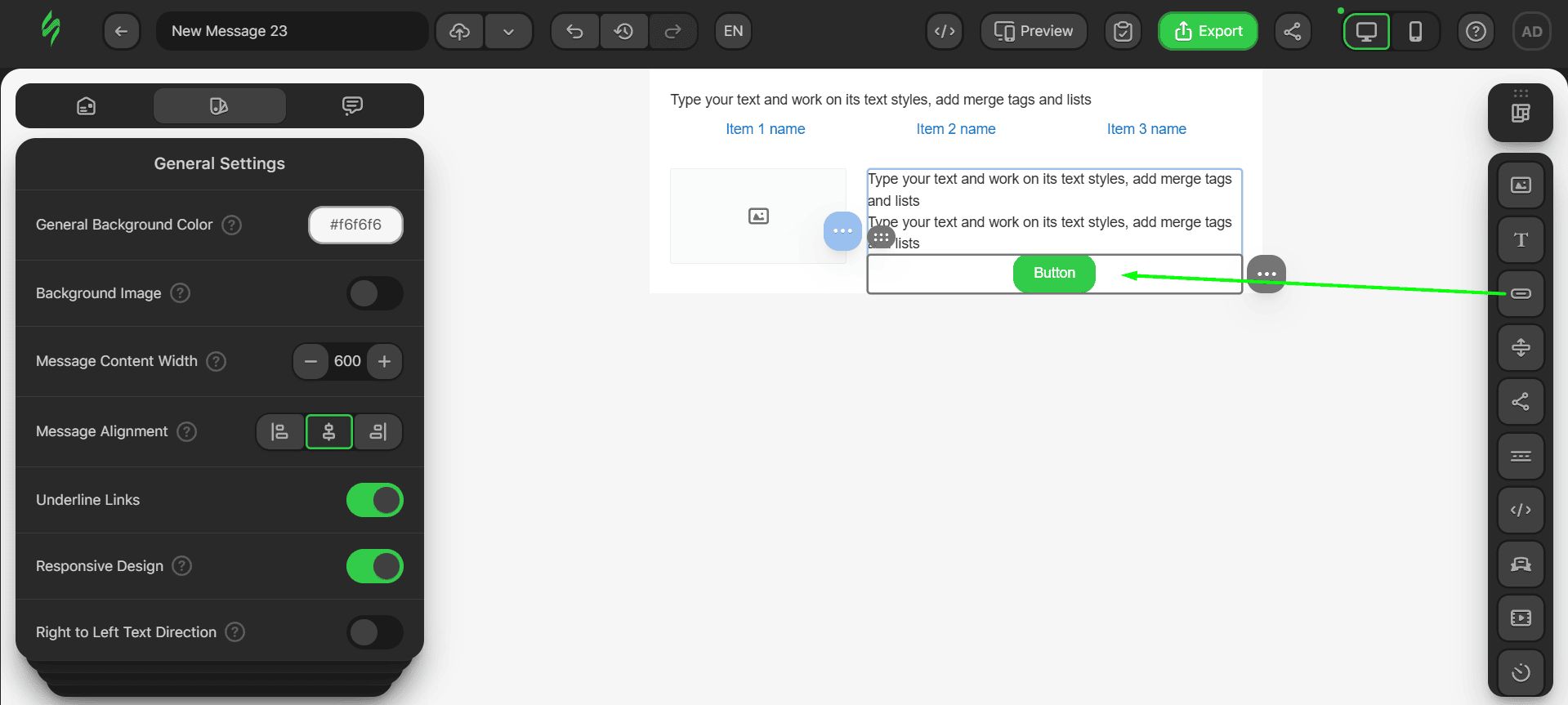 Adding a button to the signature