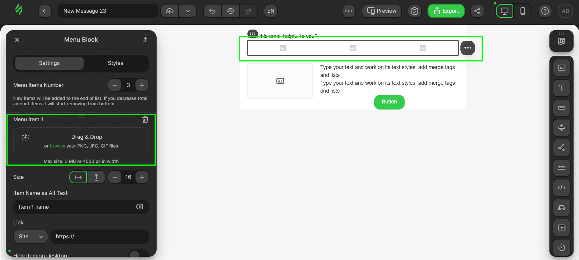 Adding images to icons