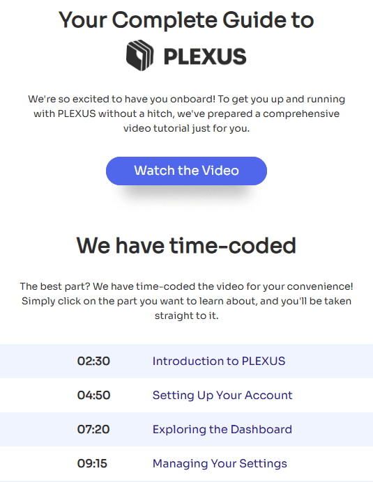 An example of an onboarding email template