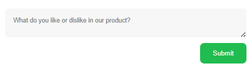Final look of the feedback form
