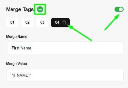 Adding merge tags