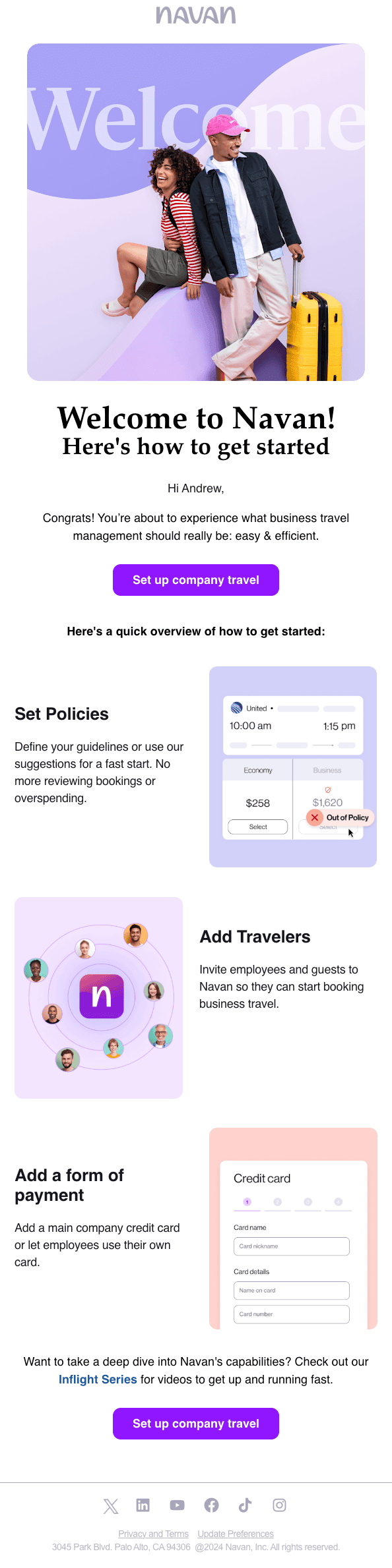 Welcome email example _ Navan Welcome email example _ Navan