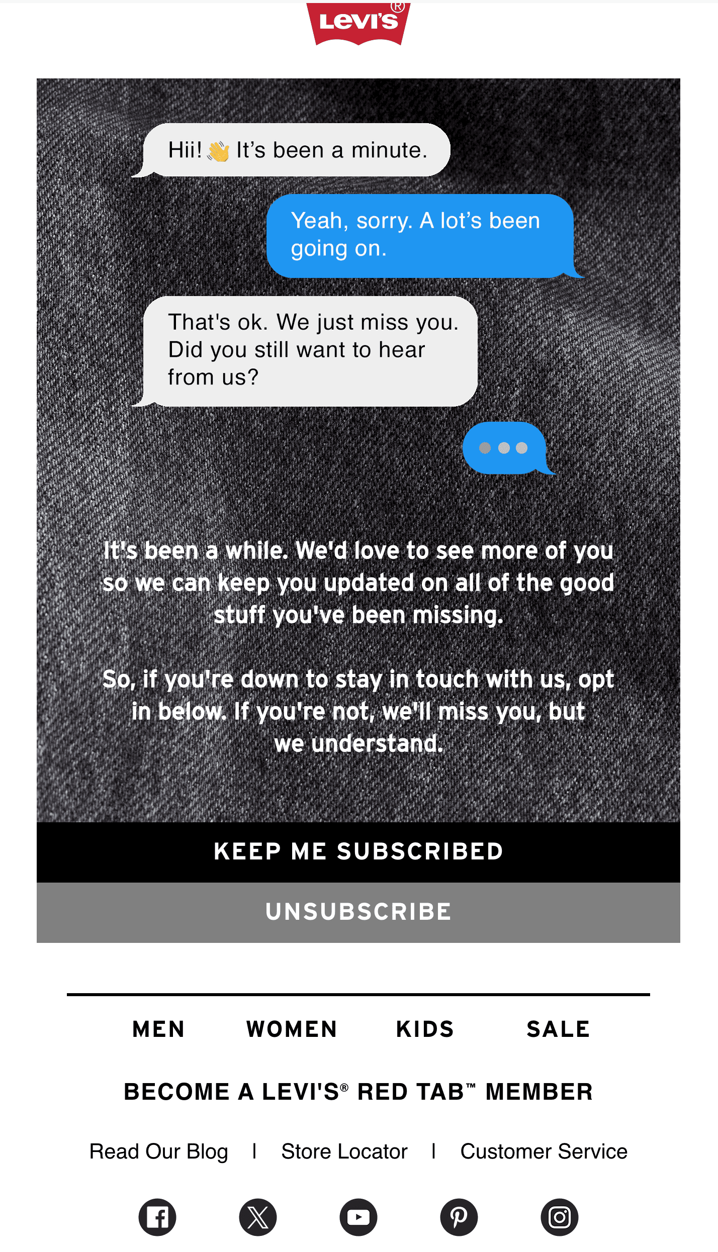 Re-engagement email example _ Levi’s Re-engagement email example _ Levi’s