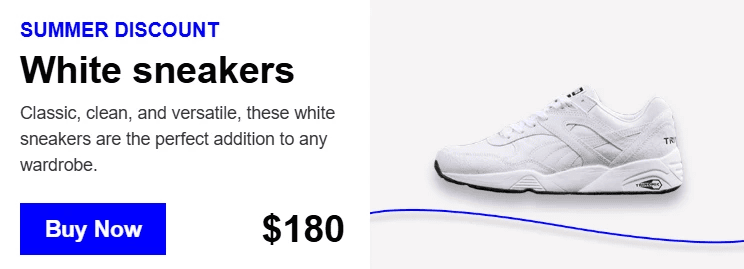 Product card with image and text