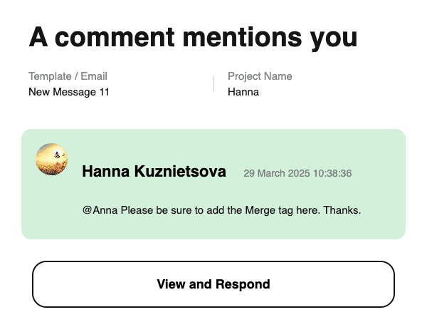 Повідомлення про коментарі на пошті Повідомлення про коментарі на пошті