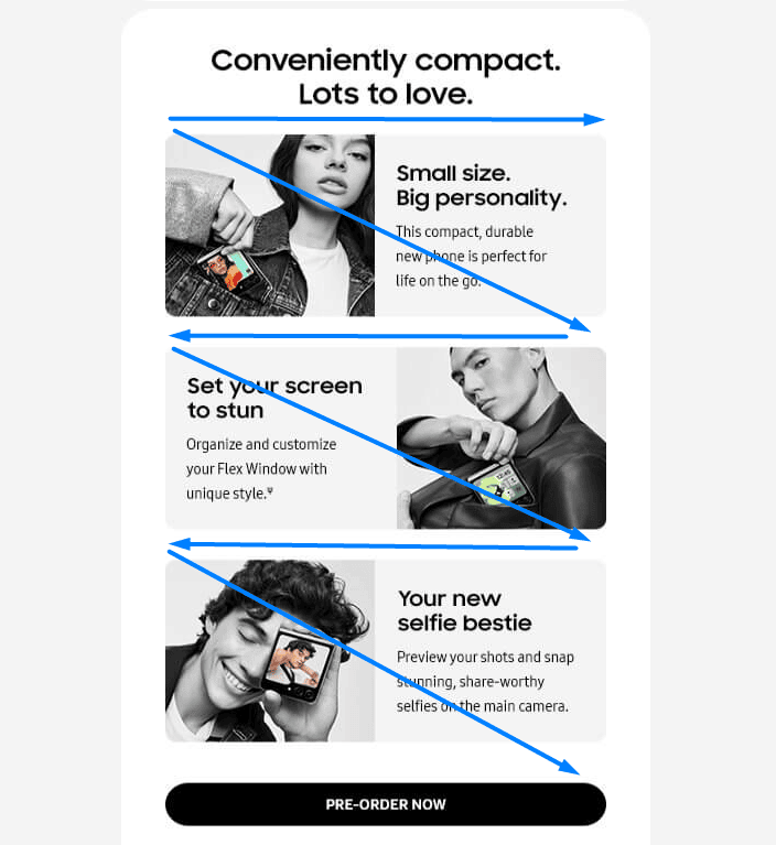 The Z-pattern layout by Samsung