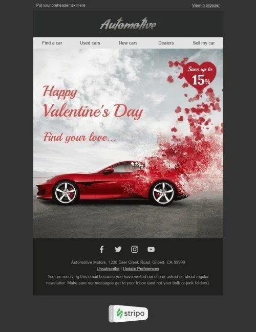 3158-Stripo-Transportation-Car-Holiday-newsletter-Happy-Valentine-day-Find-Your-Love-email-web
