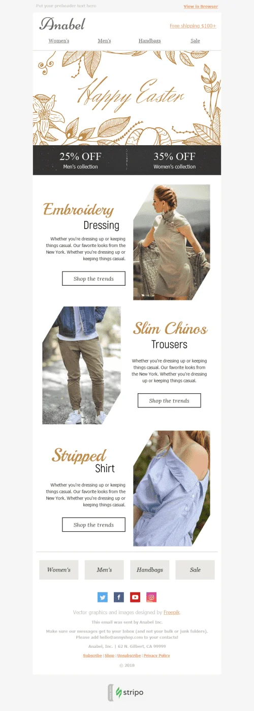 6199-Stripo-Fashion-Holiday-newsletter-Happy-Easter-Gold-Collection-email-web