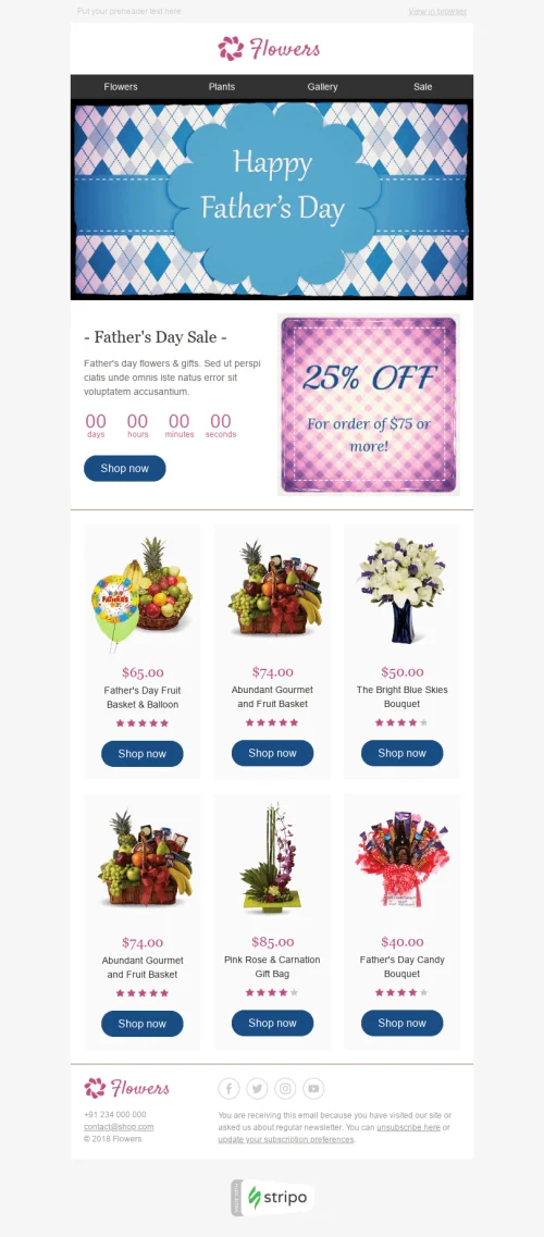 10979-Stripo-Gifts-Flowers-Holiday-newsletter-Happy-Father’s-Day-Tasty-Bouquets-email-web