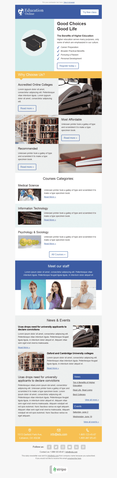 Promo Email Template "Good Choices" for Education industry desktop view Promo Email Template "Good Choices" for Education industry desktop view