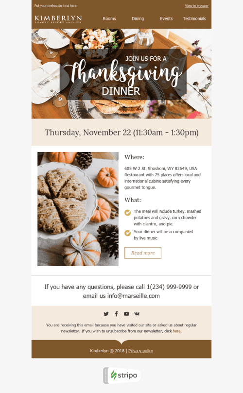 Delicious Dinner Email Template by Stripo.email