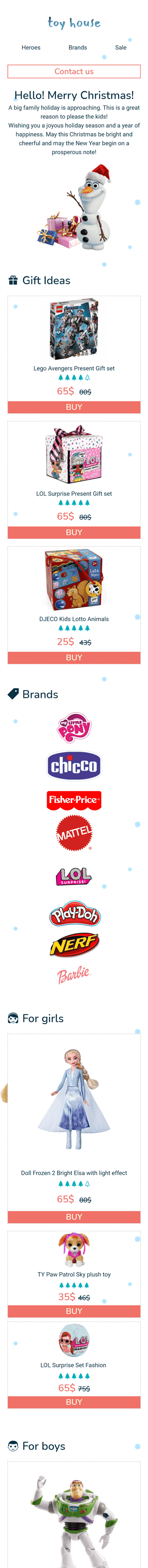Christmas Email Template "Toy House" for Kids Goods industry mobile view Christmas Email Template "Toy House" for Kids Goods industry mobile view