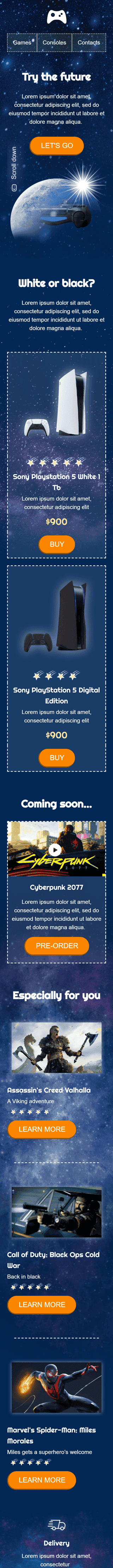 Promo Email Template "Try the future" for Software & Technology industry mobile view Promo Email Template "Try the future" for Software & Technology industry mobile view