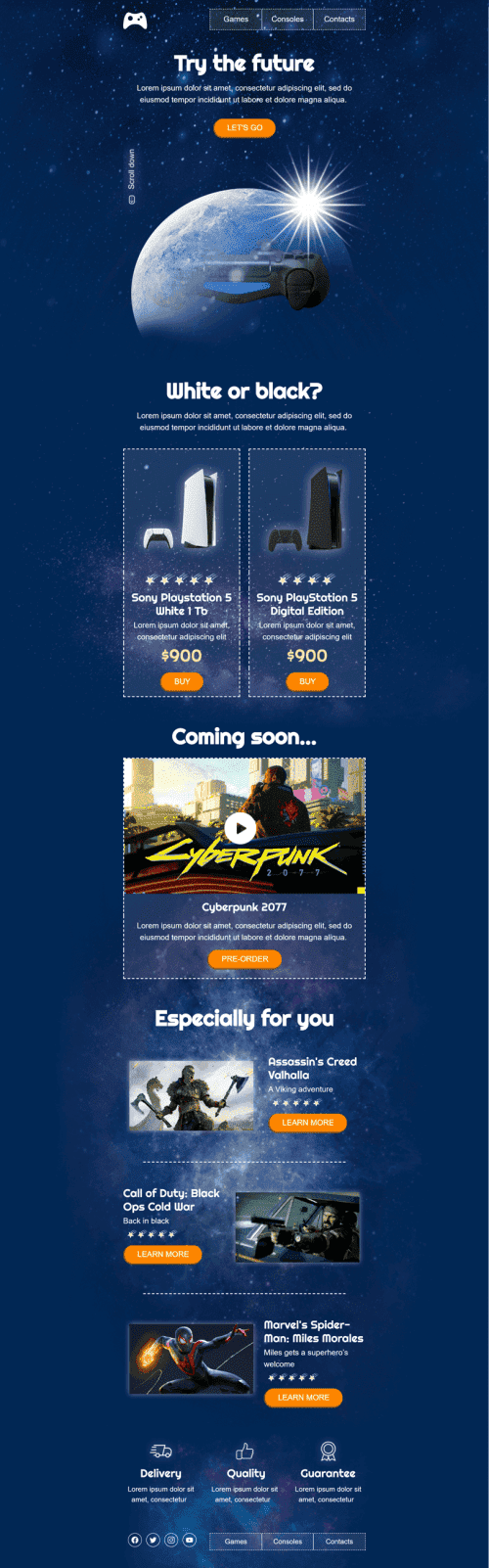 Promo Email Template "Try the future" for Software & Technology industry desktop view Promo Email Template "Try the future" for Software & Technology industry desktop view