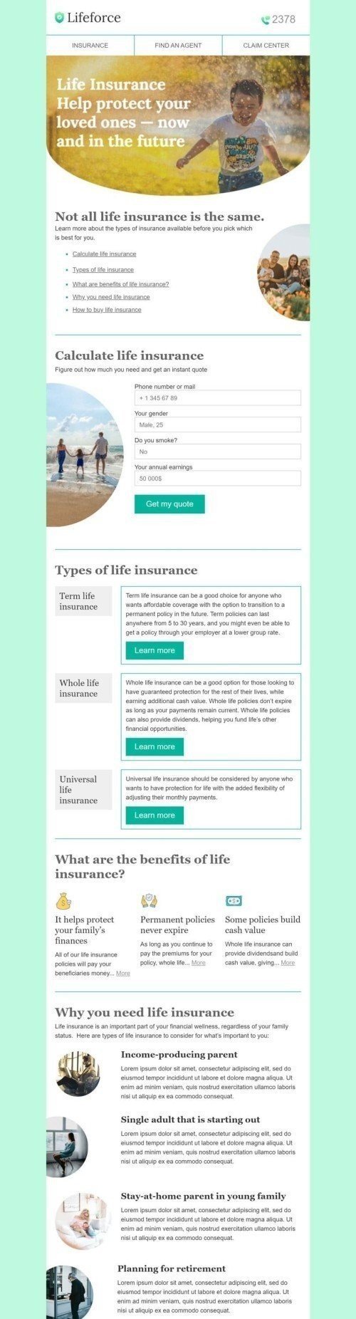 13 Insurance Email Templates 📭 | Free Insurance HTML Email Template ...