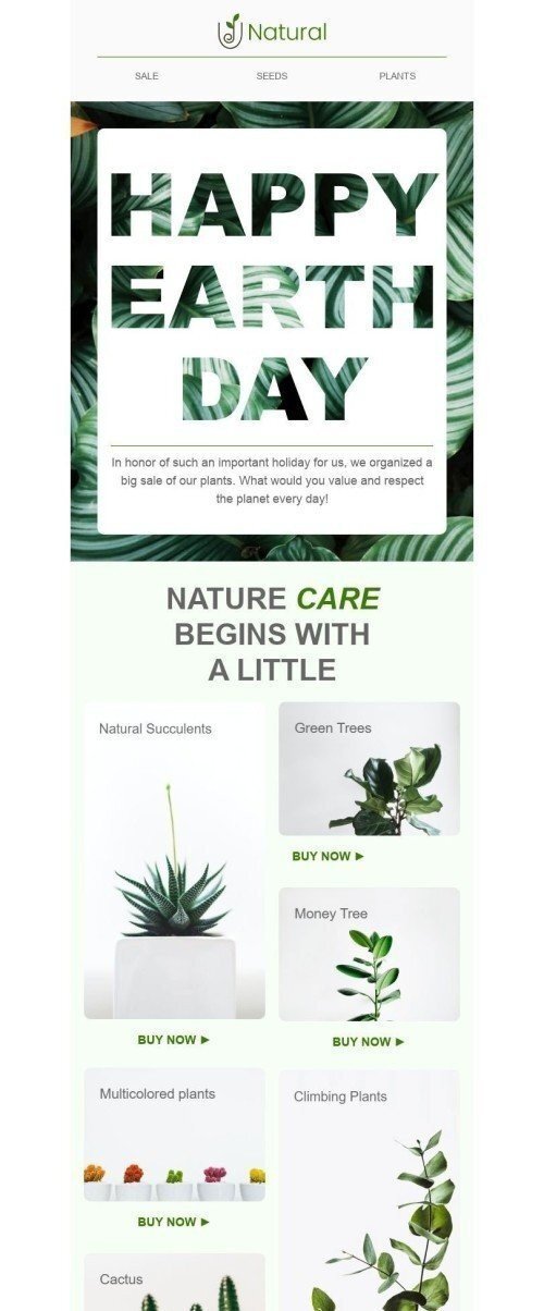 Earth Day Email Template «Nature care» for Furniture, Interior & DIY industry desktop view Earth Day Email Template «Nature care» for Furniture, Interior & DIY industry desktop view