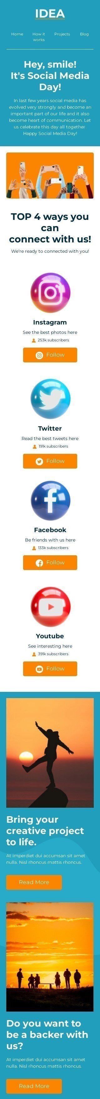 Top 4 ways you can connect with us Email Template by Stripo.email