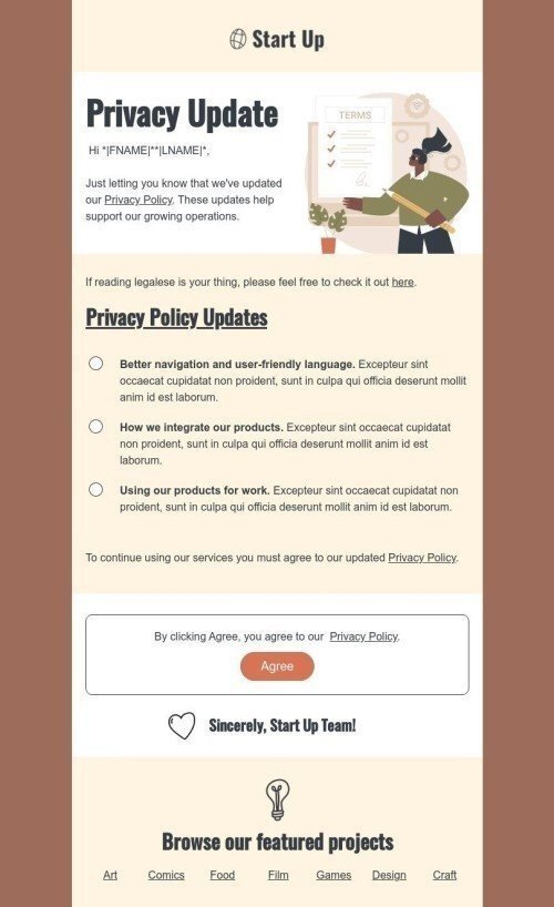 Privacy Update Email Template by Stripo email