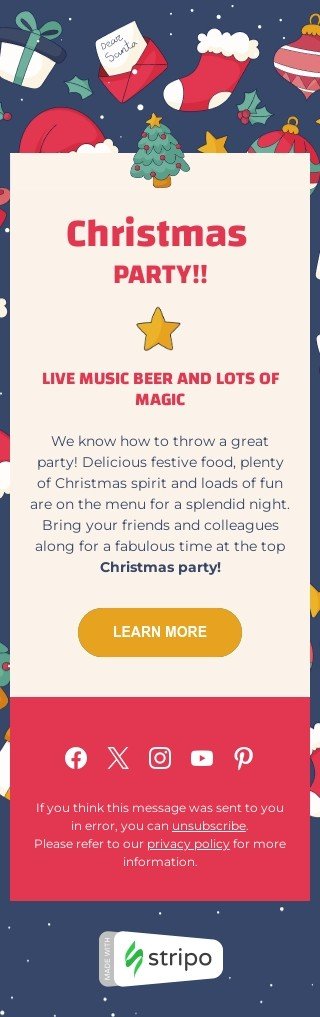 Christmas email template for clients