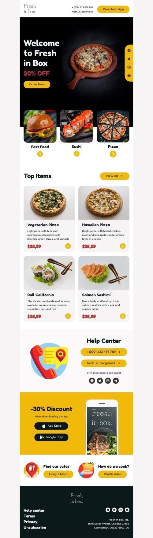 fresh food email template for promotions, ux and ui... Promotion of food Email Template by Stripo.email