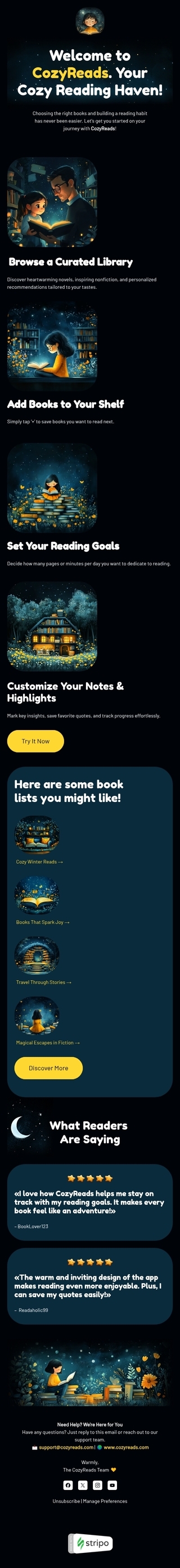 Cozy reading Email Template by Stripo.email