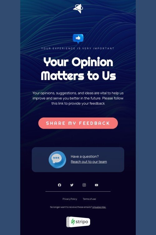 Your experience is very important Email Template by Stripo.email