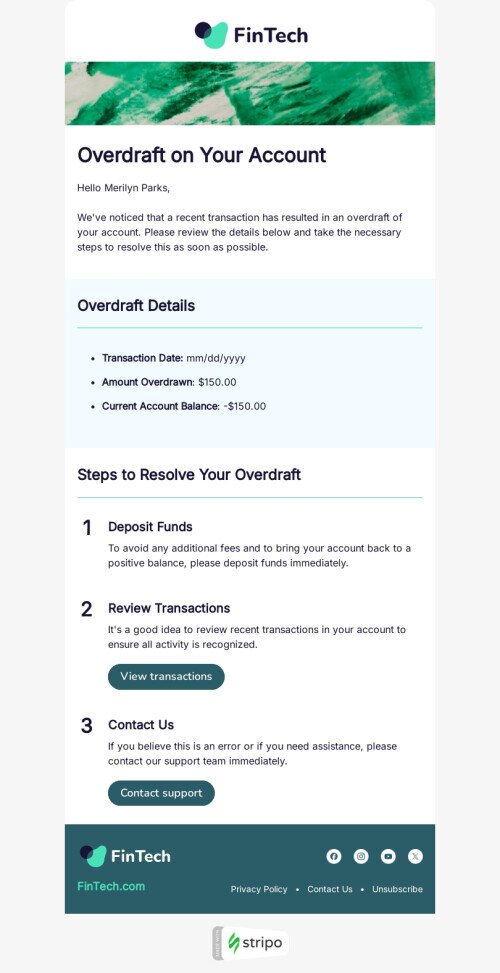Insufficient funds Email Template by Stripo.email
